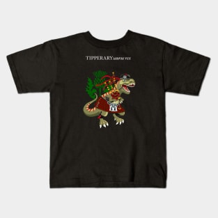 Clanosaurus Rex TIPPERARYsaurus Plaid Tipperary Irish Ireland Family Tartan Kids T-Shirt